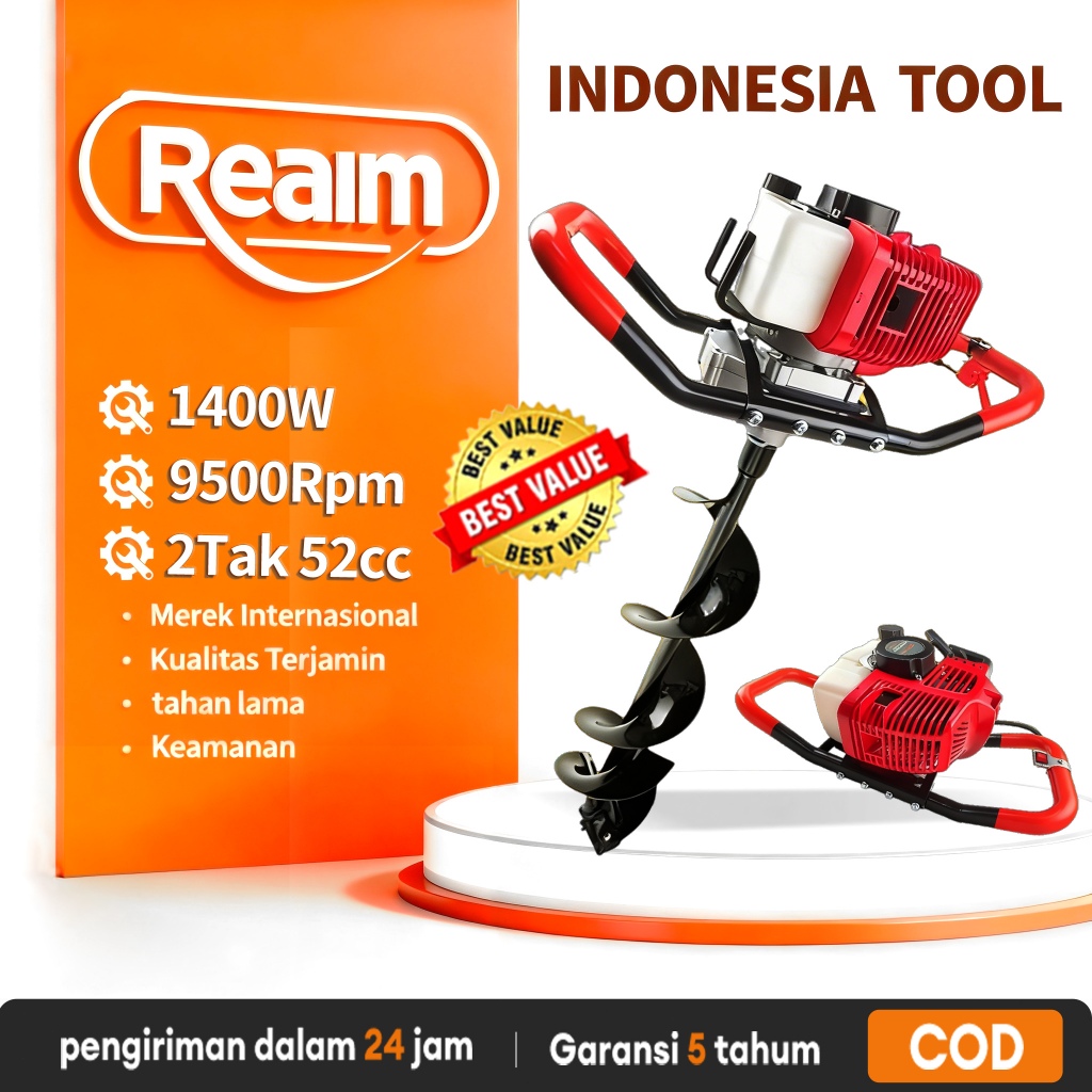 Reaim Mesin Bor Gali Tanah 2 Tak Steel Titanium || Reaim Bor Gali Tanah 2 Tak Centrifugal 25:1