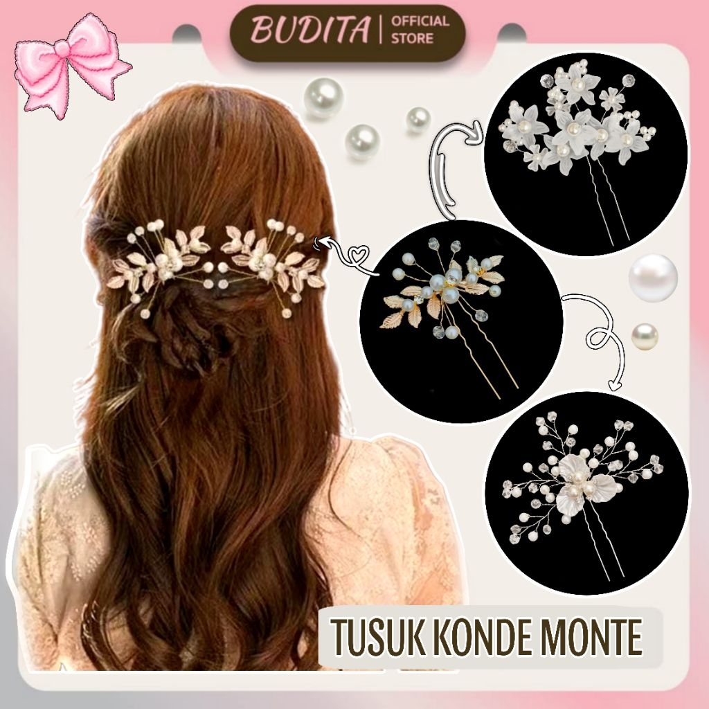 BDT - Tusuk Konde Rambut Sanggul Wanita Korean Style | Aksesoris Hiasan Hijab Mewah Elegan