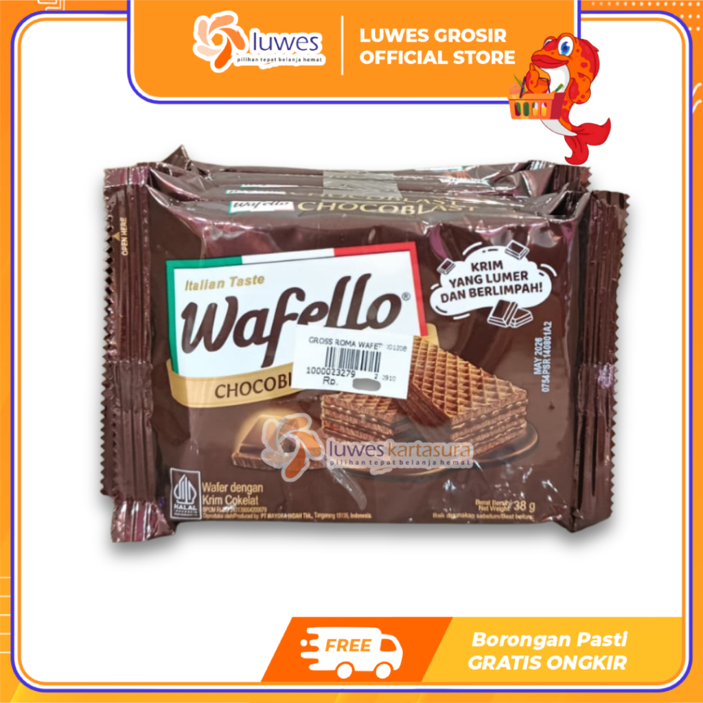 [GROSIR] Wafello Chocoblast Snack Cemilan Wafer Italia Cokelat Pack Bendid Isi 5pcs Termurah