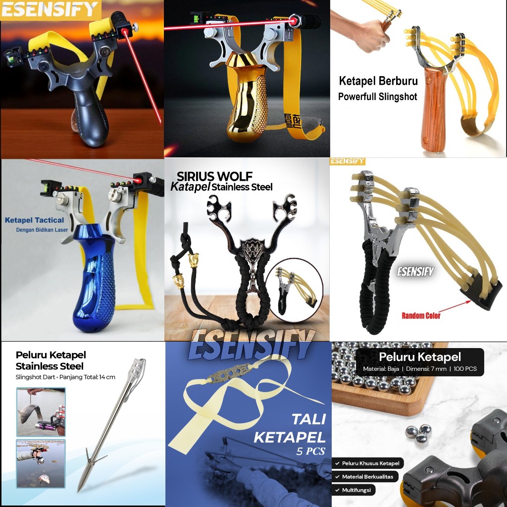 Paket Lengkap Berbagai Jenis Model Ketapel Modern untuk Berburu & Taktikal lengkap dengan peluru kai