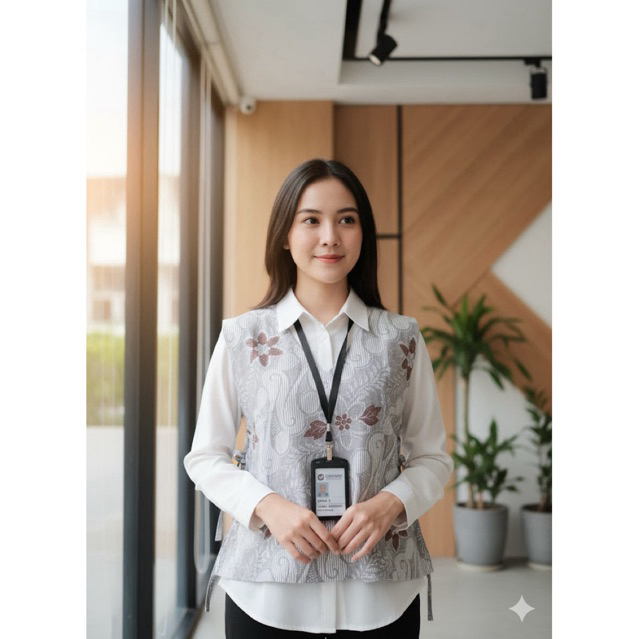 vest batik V-Neck//vest batik bolak-balik//vest batik kekinian//vest batik katun//batik modern //bat