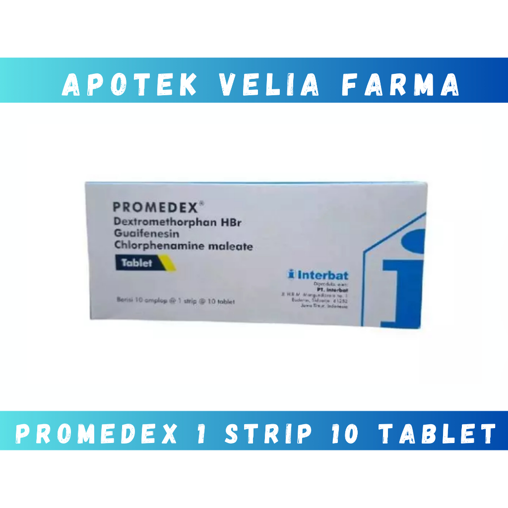 promedex 1 strip 10 tablet obat batuk kering, batuk berdahak  disertai alergi