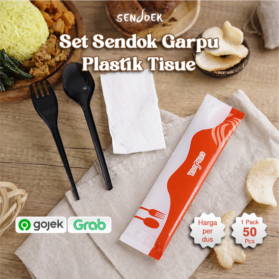 Catering Set Sendok Garpu Plastik Tissue / Sendok Garpu Set Plastik