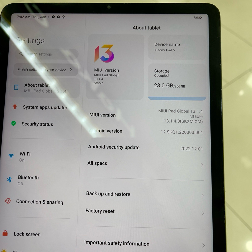 xiaomi mi pad 5 ram 6 / 256 resmi fullset original minus