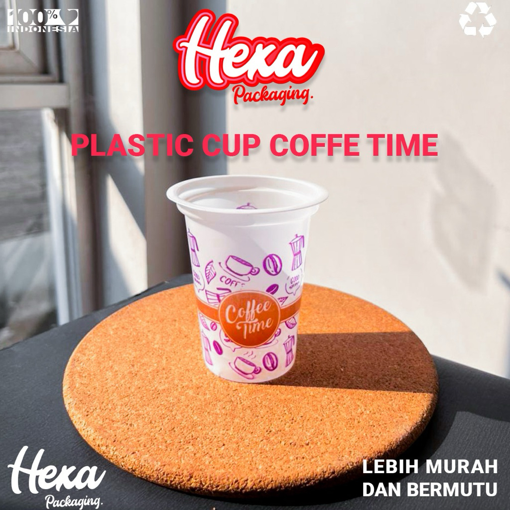 Gelas Plastik COFFE TIME / Gelas Cup 200ml / Gelas plastik tahan panas