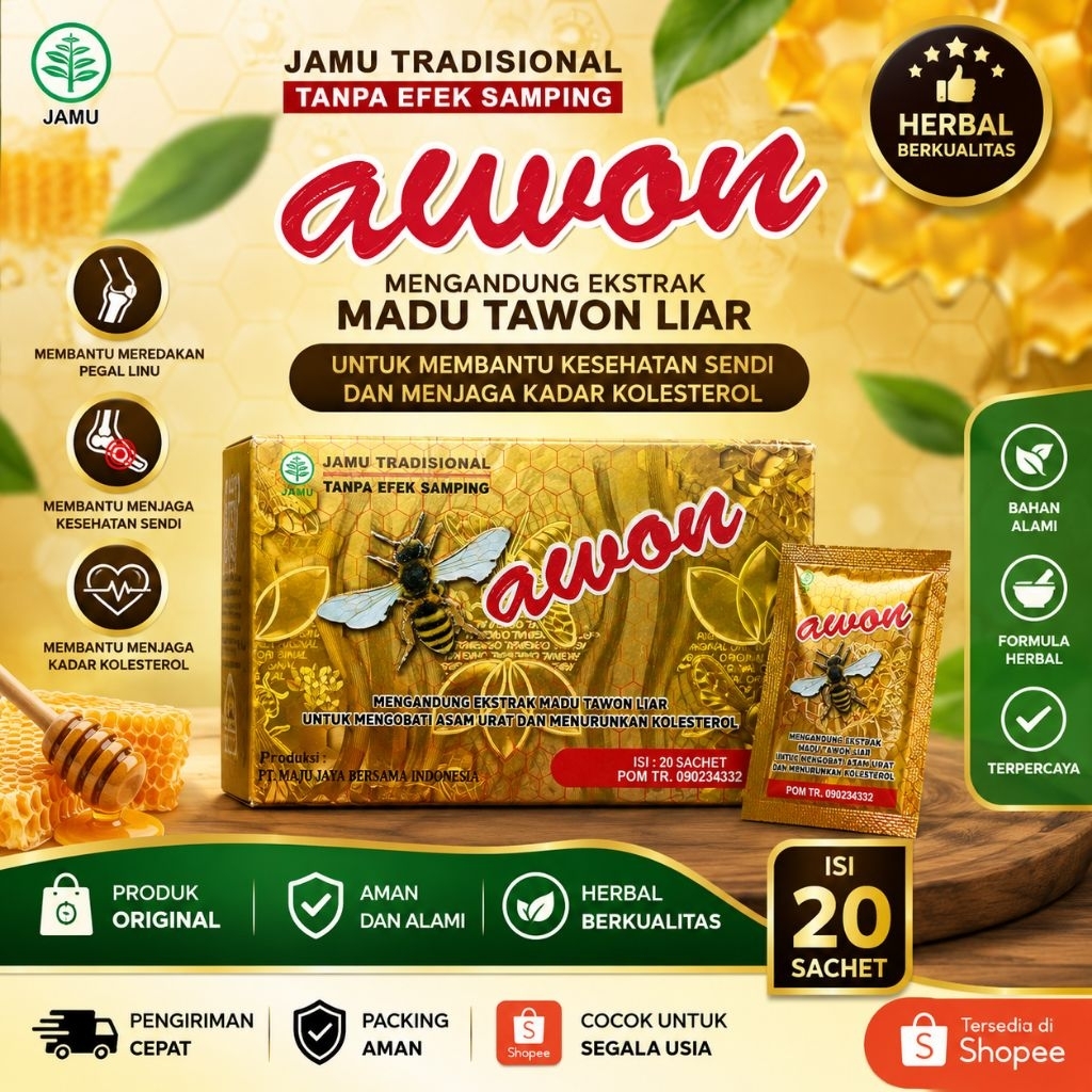 TAwon Jamu Herbal Madu Tawon Liar 20 Sachet | Herbal Tradisional: Awon Jamu Herbal Madu Tawon Liar 2