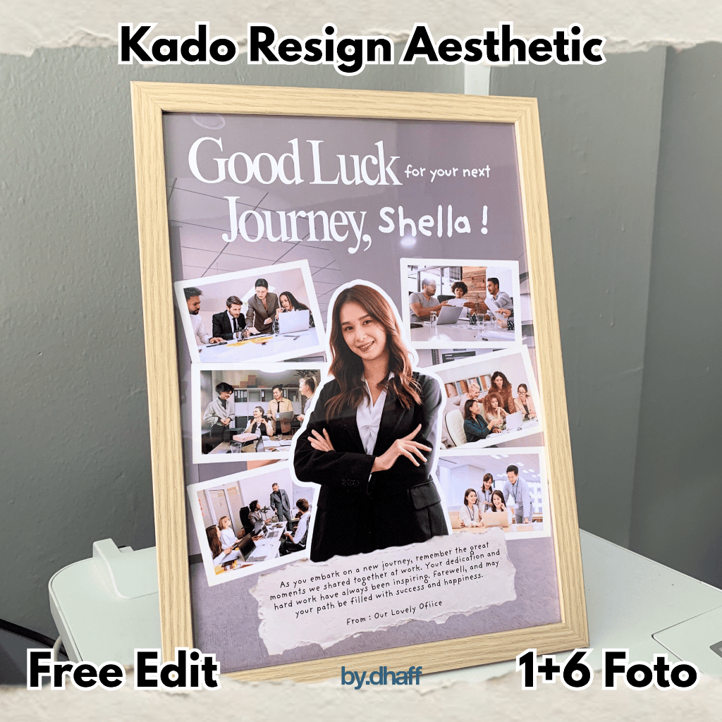 Kado Resign Kantor Bingkai Foto Aesthetic Minimalis Proses Cepat Tanpa PO