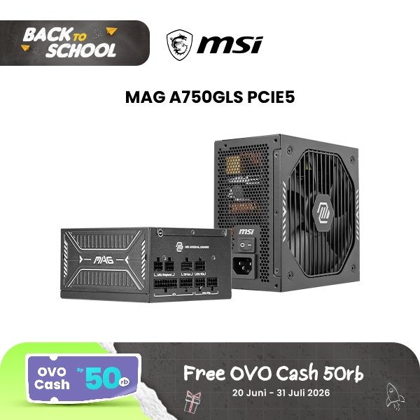 MSI MAG A750GLS 750W ATX 3.1 PCIE5 PSU - Power Supply 750 Watt 80+ Gold Full Modular