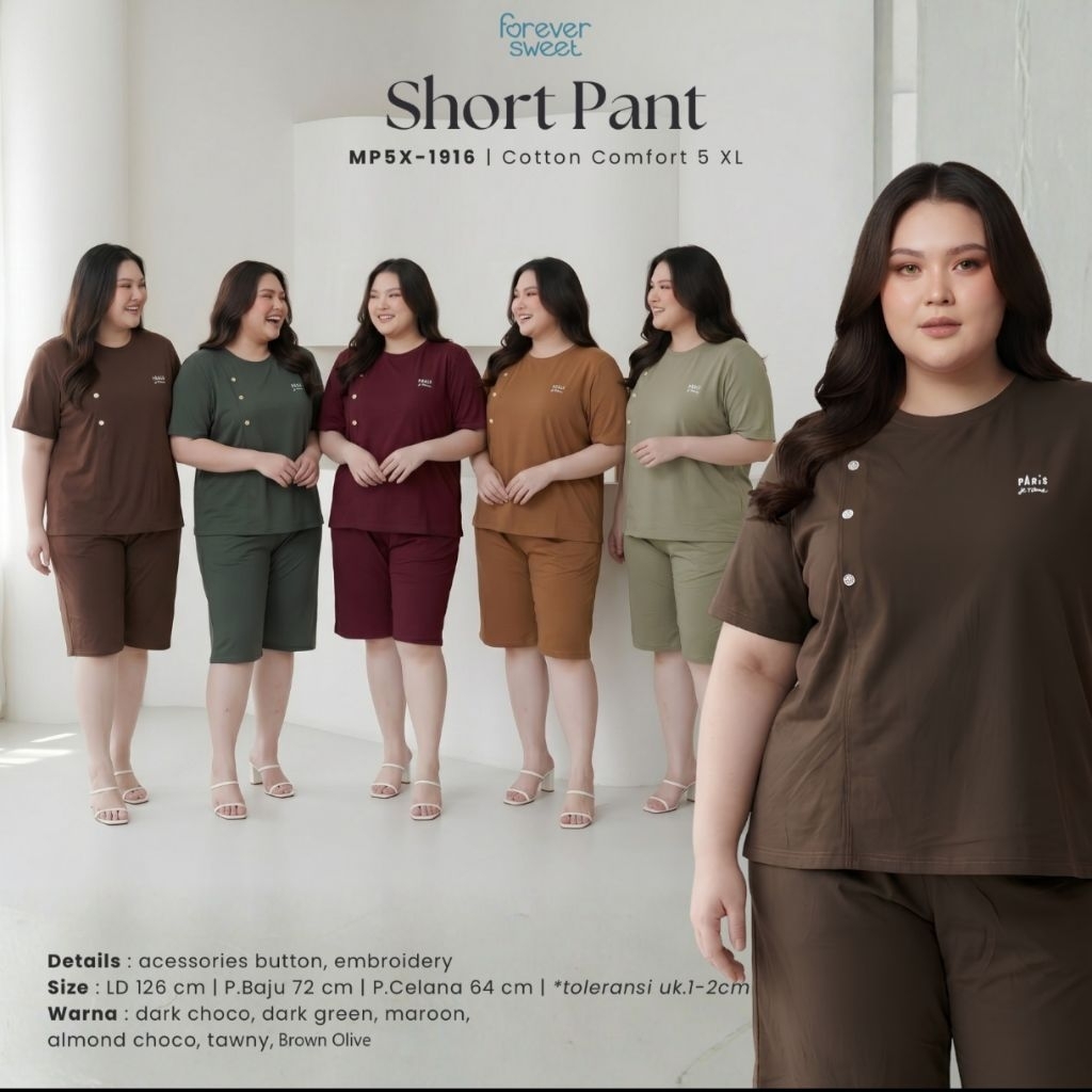 FOREVER SWEET  Oneset Baju Tidur 3/4 5 XL Jumbo