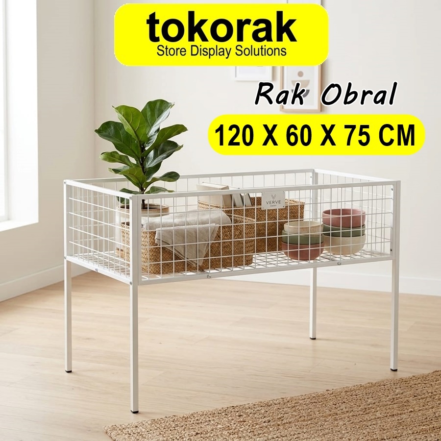 RAK OBRAL 120 X 60 CM RAK BAJU OBRAL WIREMESH 60X120CM BOX OBRAL WAGON KERANJANG SERBAGUNA MURAH