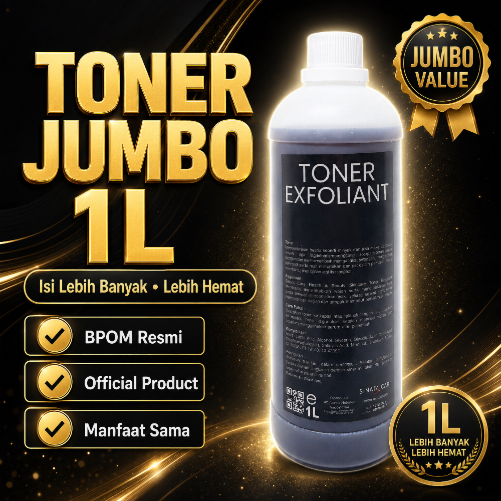 JUMBO 1 LITER | FACIAL TONER EXFOLIANT | Toner Kelupas 1 liter | Mencerahkan, Exfoliator Sel Kulit M