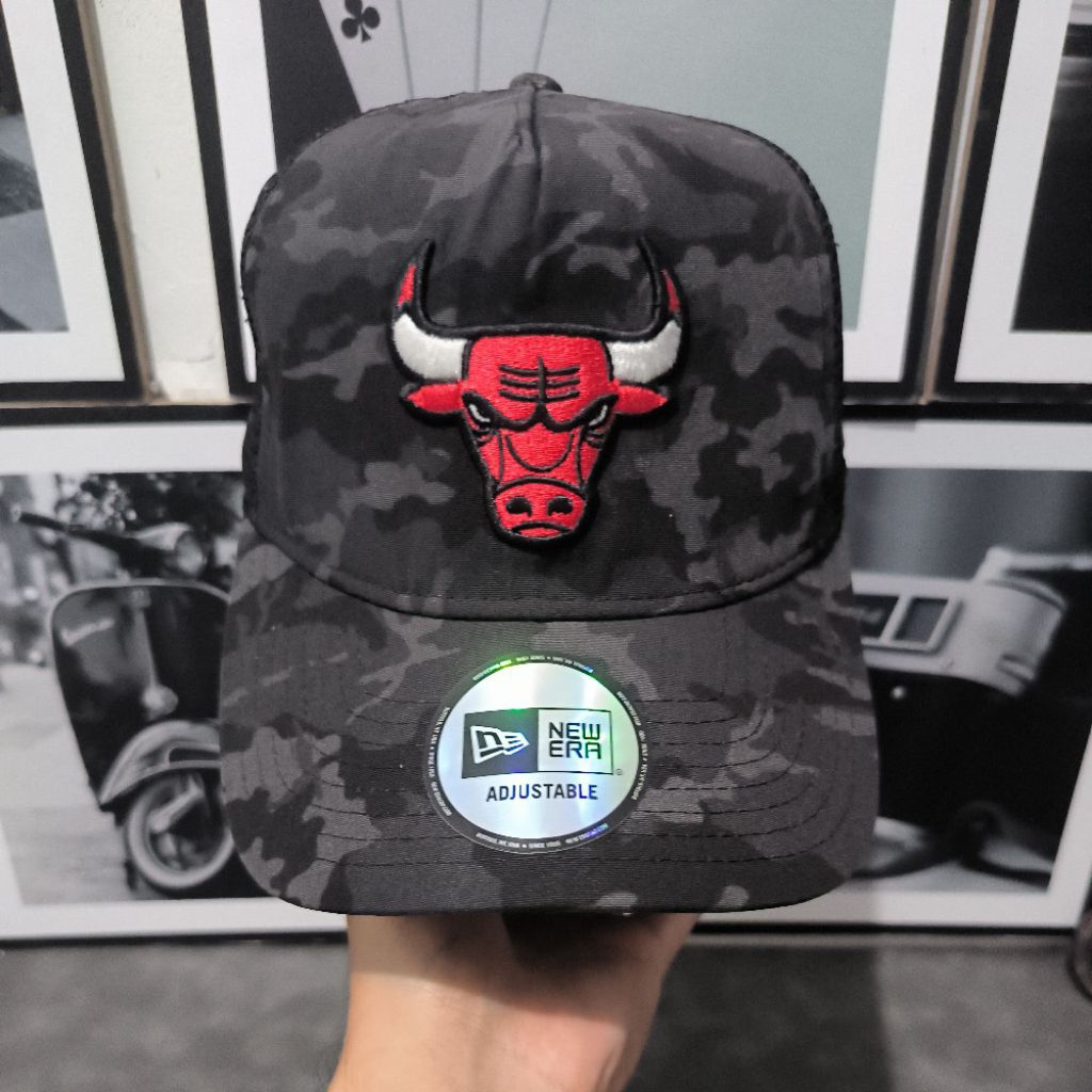Topi New Era Chicago Bulls Trucker AFrame Original