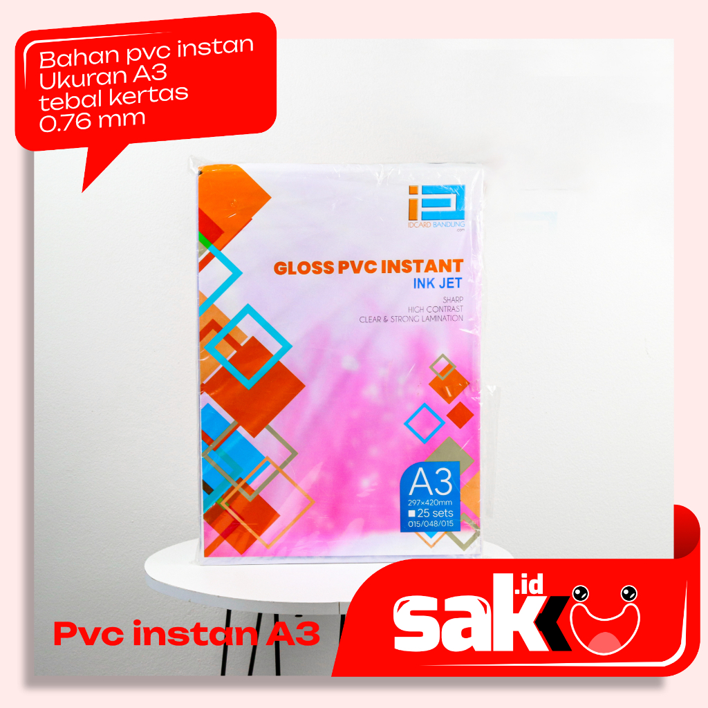 bahan kartu instan ukuran A3 print inkjet dan laser, kartu instan print dan laser a3