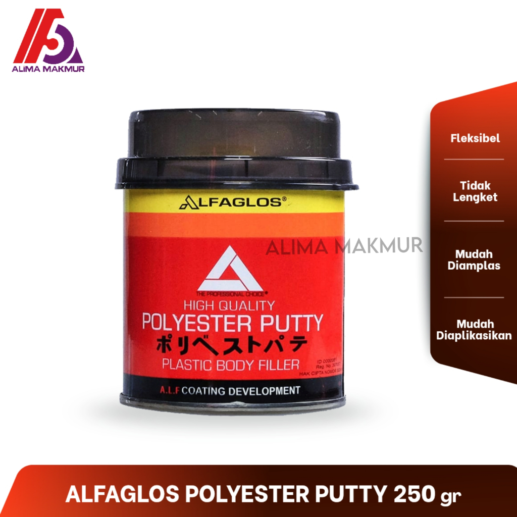 Dempul Alfaglos 250gr / Dempul Alfaglos 1/4 / Dempul  Besi dan Kayu