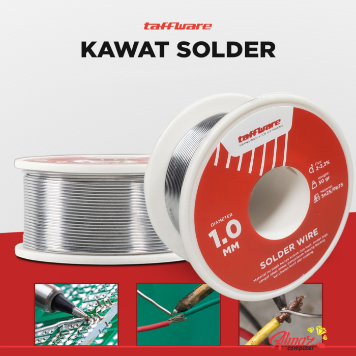Kawat Timah Solder Flux Wire 1.0mm 50g - HD-1 - Silver