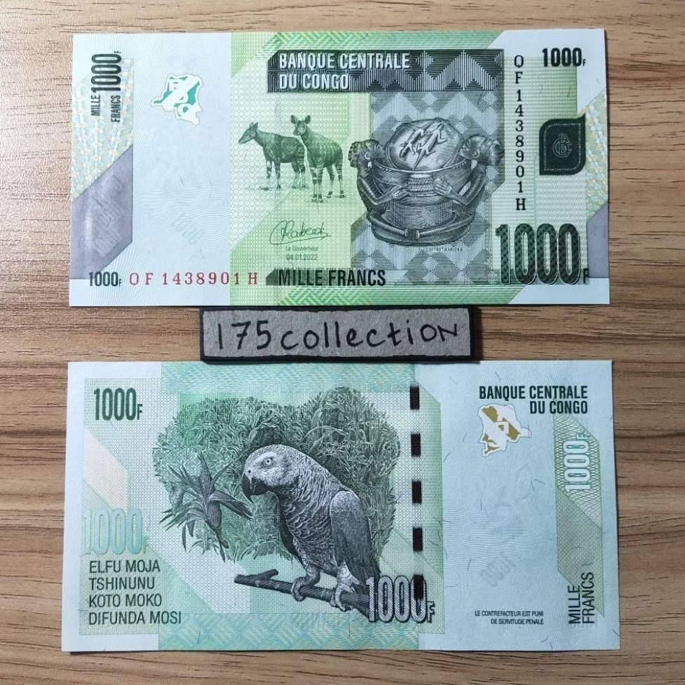 Uang asing Kongo 1.000 Francs unc