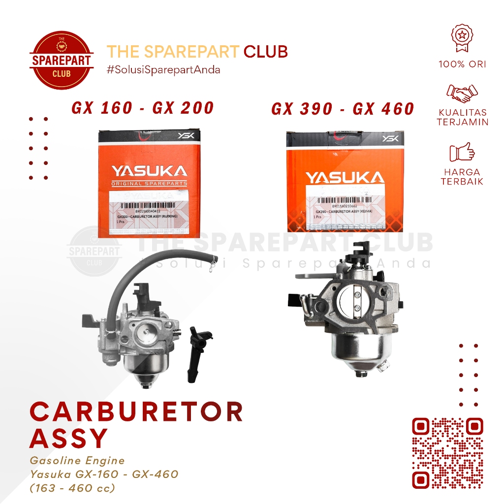 Karburator Karbu Karbulator Mesin Engine Yasuka GX160 GX 160 200 GX390 GX 390 420 460 - Carburetor A