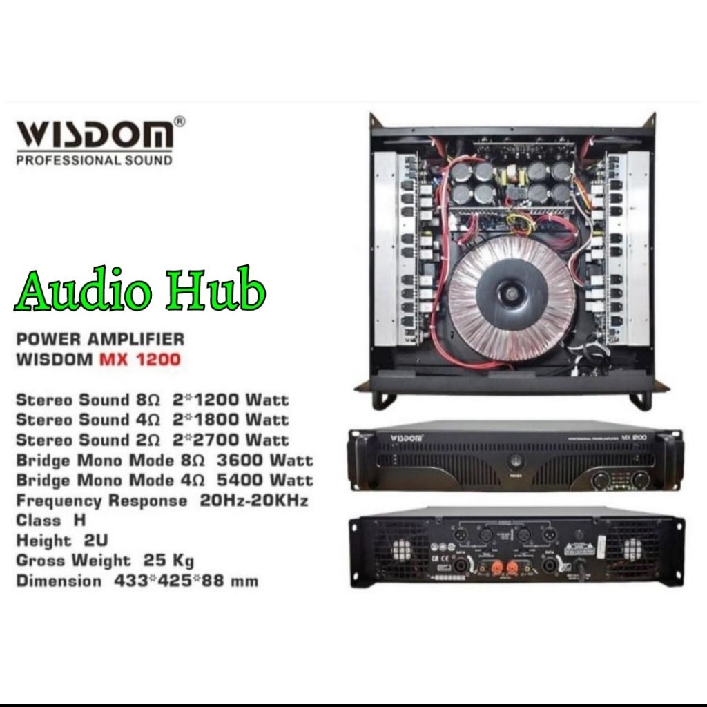 Power Amplifier Wisdom MX1200 / MX 1200 Original Garansi Resmi