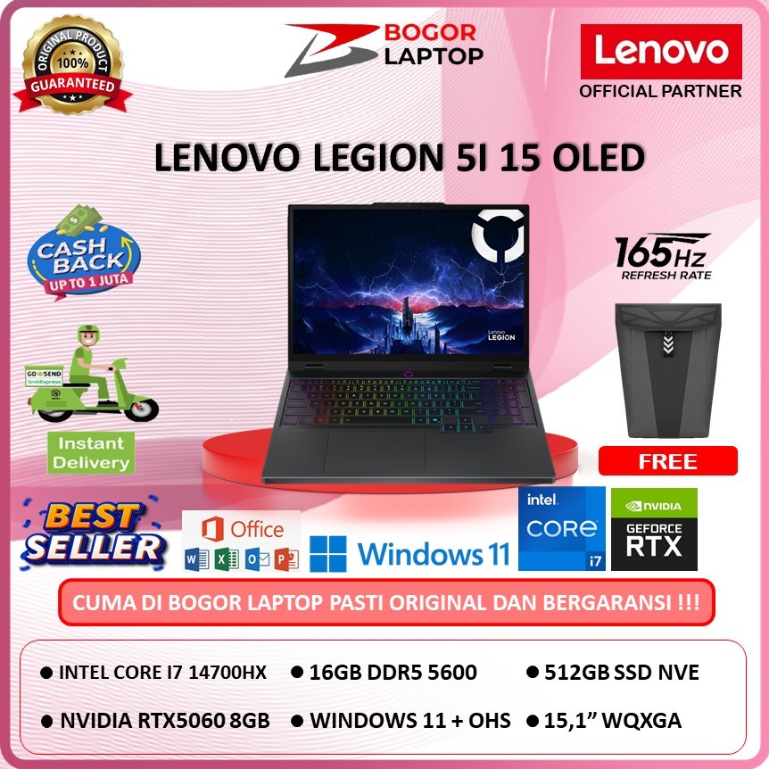 Laptop LENOVO LEGION 5I 15 OLED | I7 14700HX | RTX5060 8GB | 16GB 512GB | Windows 11