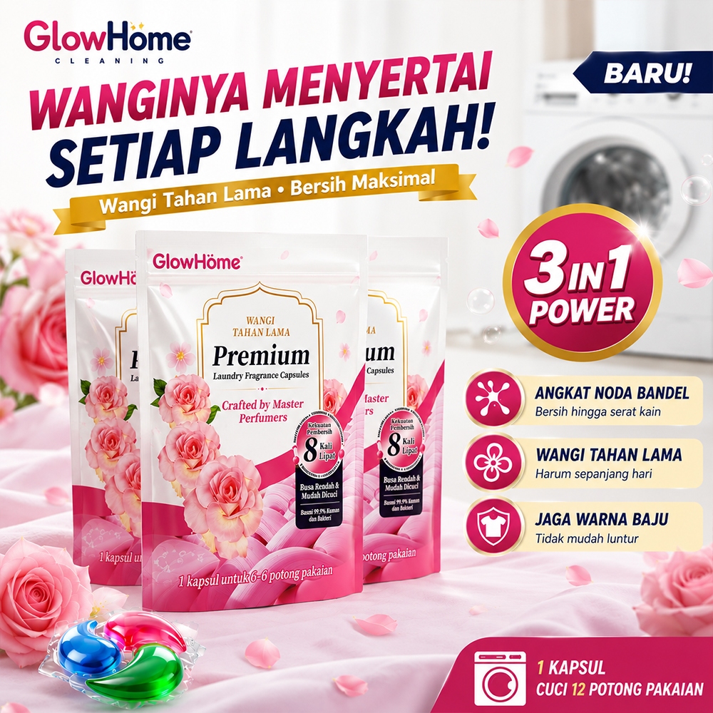 [COD] Glowhome Laundry Pods 3in1 | Kapsul Deterjen Anti Noda, Anti Bau Apek & Wangi Tahan Lama | Pra