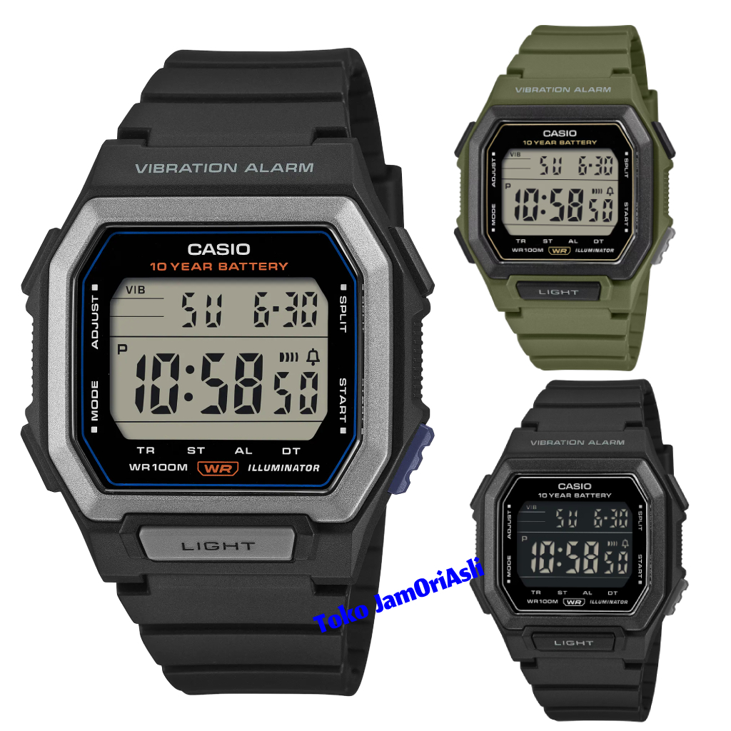 Promo Original CASIO W-738H-1AVDF W-738H-1BVDF W-738H-1B W-738H-3AVDF W-738H-3A Jam Tangan Pria Digi