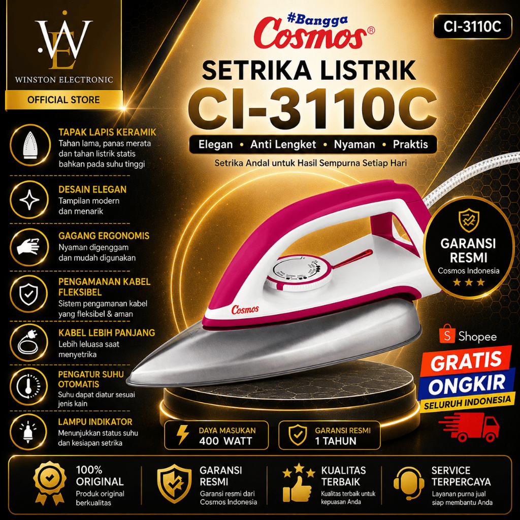 Cosmos Setrika CI-3110C/CI3110C/CI3110 C/CI 3110C/CI-3110 C/CI 3110 C/COSMOS SETRIKA ORIGINAL