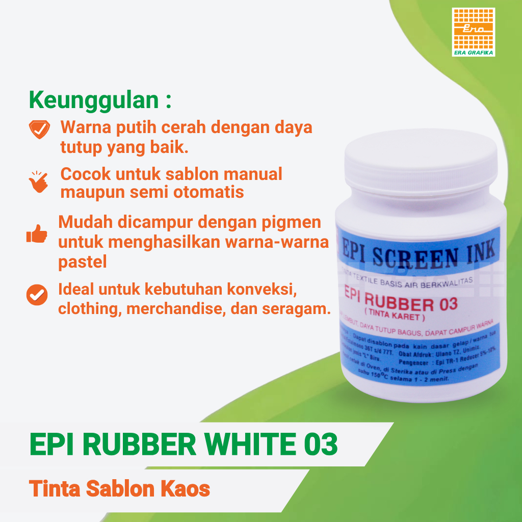 TINTA SABLON RUBBER TRANSPARAN| TINTA SABLON KAOS | EPI RUBBER WARNA 03