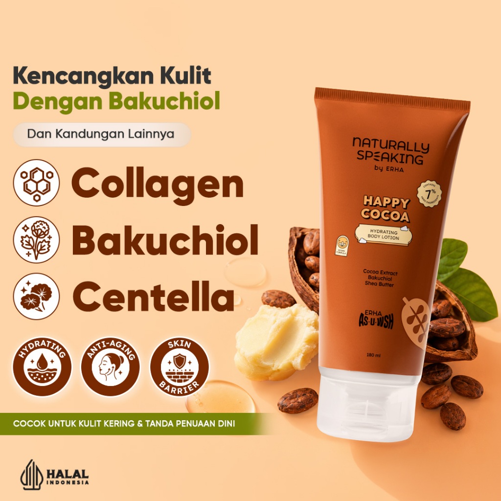 Naturally Speaking by ERHA Body Lotion Brightening with Niacinamide, Collagen, Bakuchiol, Centella A