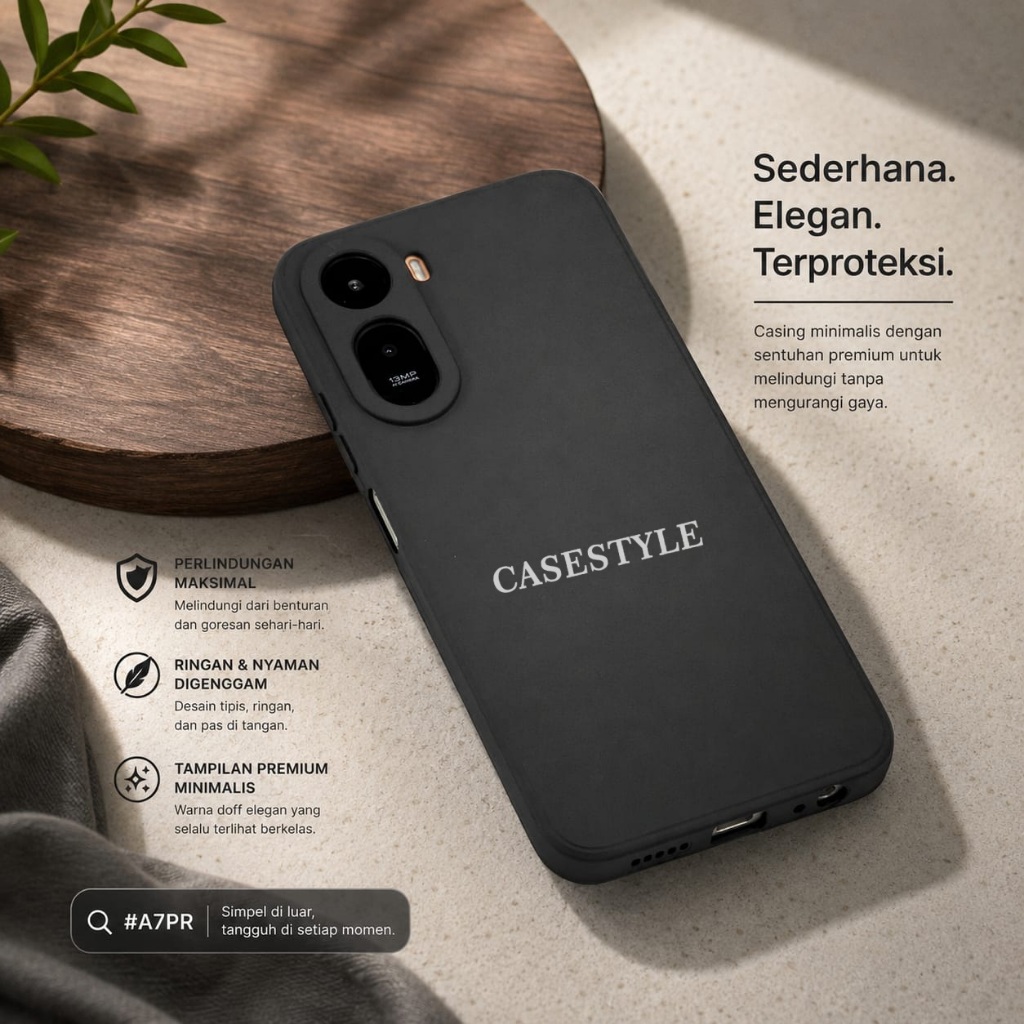 Case Redmi A7 Pro Redmi A5 Redmi A1 Redmi A2 Redmi A3 Softcase Candy Macaron Square Black Polos Case