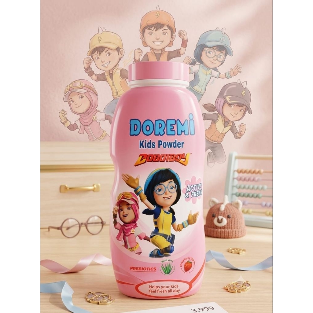 DOREMI KIDS POWDER BEDAK DOREMI BOBOIBOY PINK