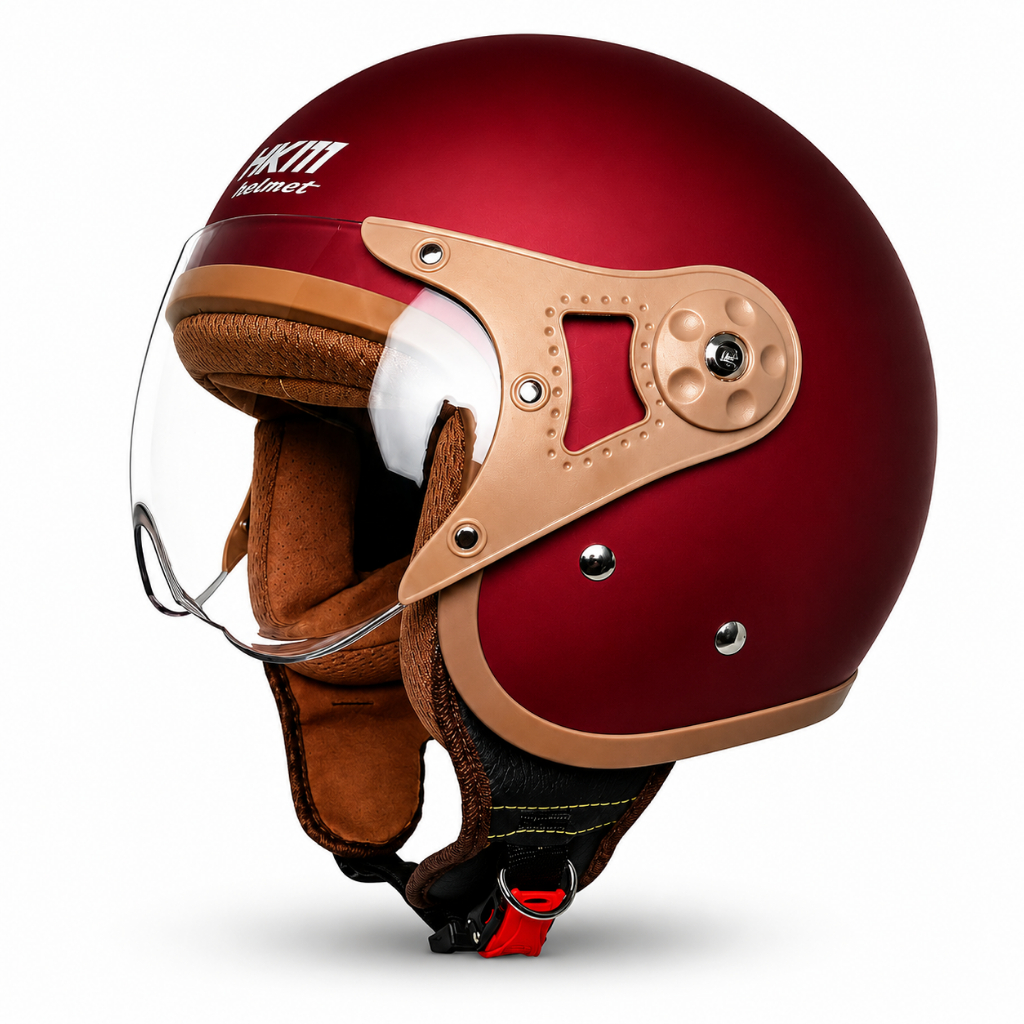 Helm Bogo Retro Pilot HKM | Helm Retro Dewasa Kaca Pilot | Helm Motor SNI Stylish Wanita
