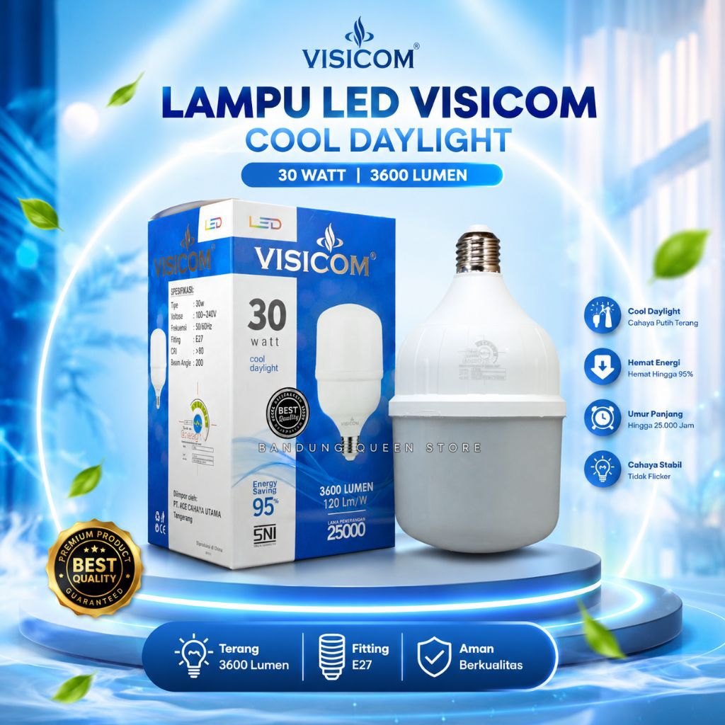 Lampu LED VISICOM 30 Watt T-bulb 6500K SNI