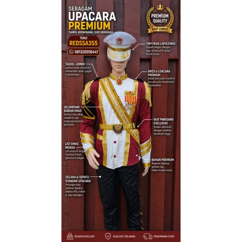 kostum baju pasukan paskibra lkbb marchingband mayoret drumband anak dewasa sd smp sma lengkap atrib