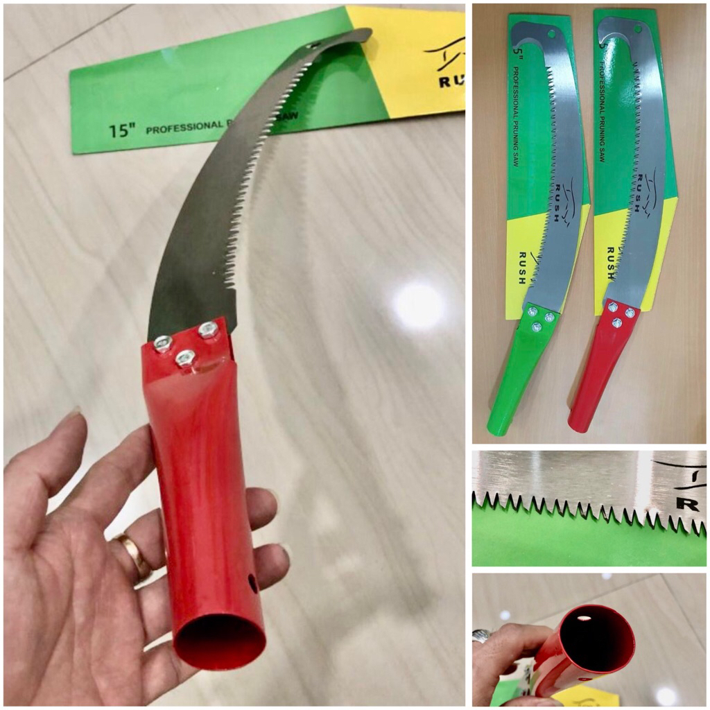 GERGAJI KOPI GAGANG PIPA BESI lengkung 14” inci ( 50cm ) gergaji tunas dahan ranting kayu sabit hand