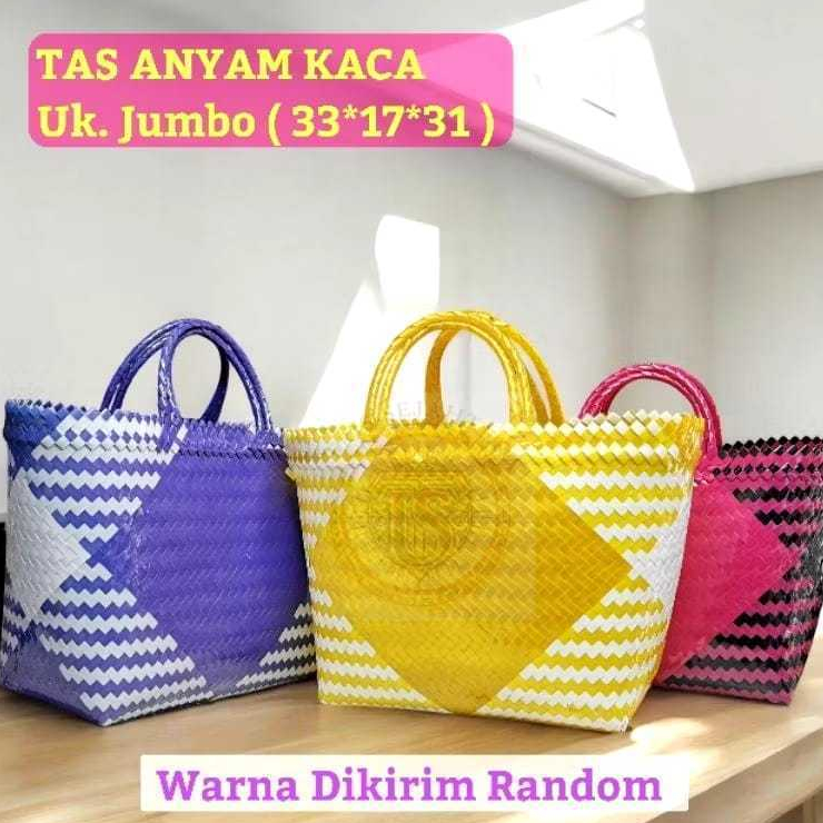 [COD] Tas Anyaman Plastik | Tas Lurik kaca JUMBO