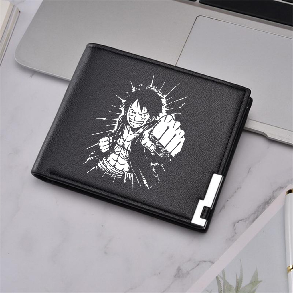 Goodness - Dompet Gambar Anime Luffy Aesthetic Dompet wallet import Leather Pu Dompet Lipat Pria - L
