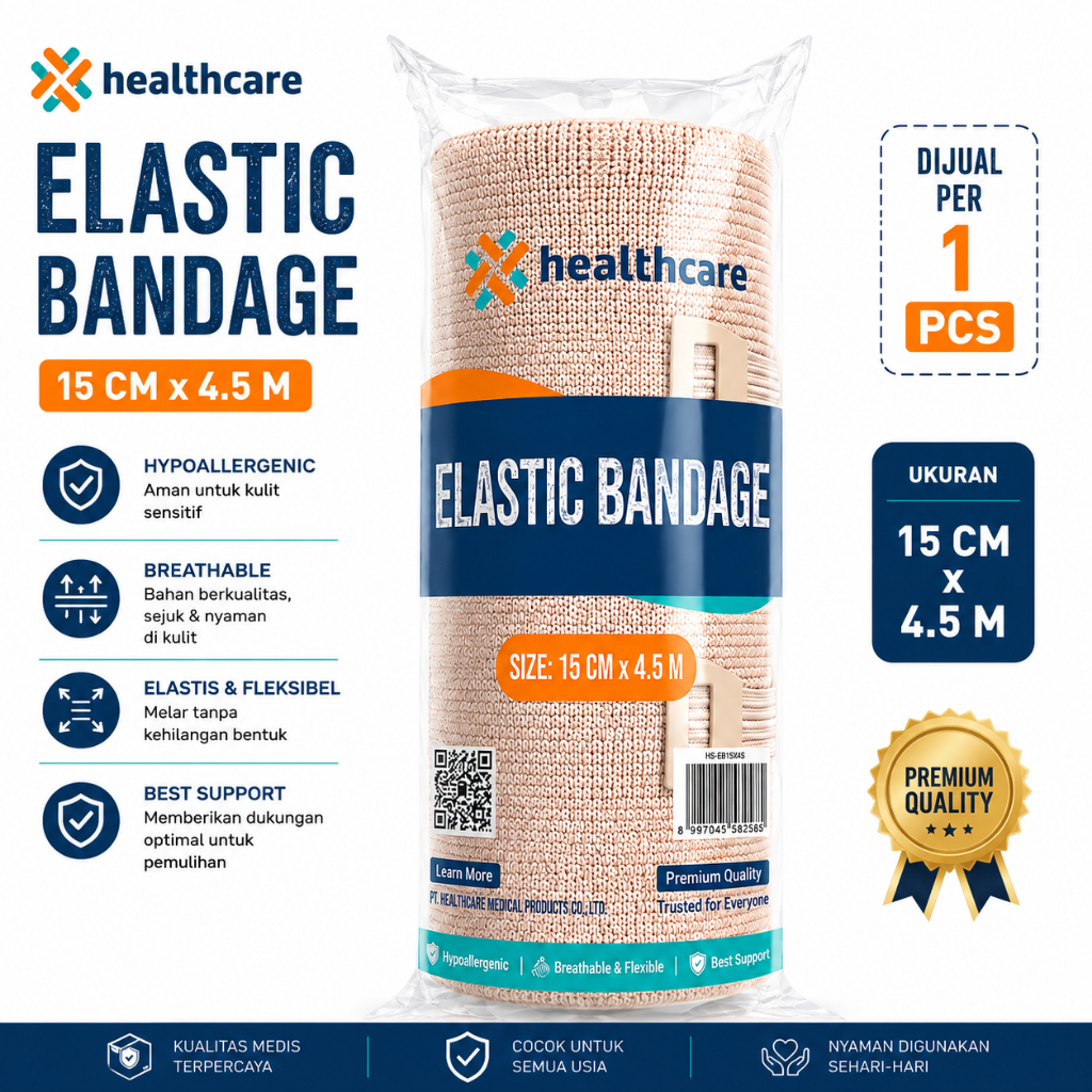 Verban Elastis Perban Elastis Elastic Bandage Healthcare 15cm X 4.5 m Untuk Keseleo Cedera Olahraga 