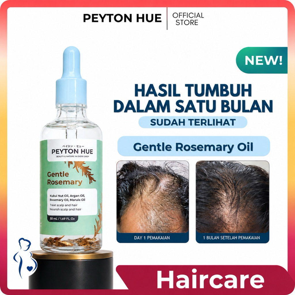 PEYTON HUE - Gentle Rosemary Oil - Minyak Serum Untuk rambut Rontok, Botak, dan Tipis