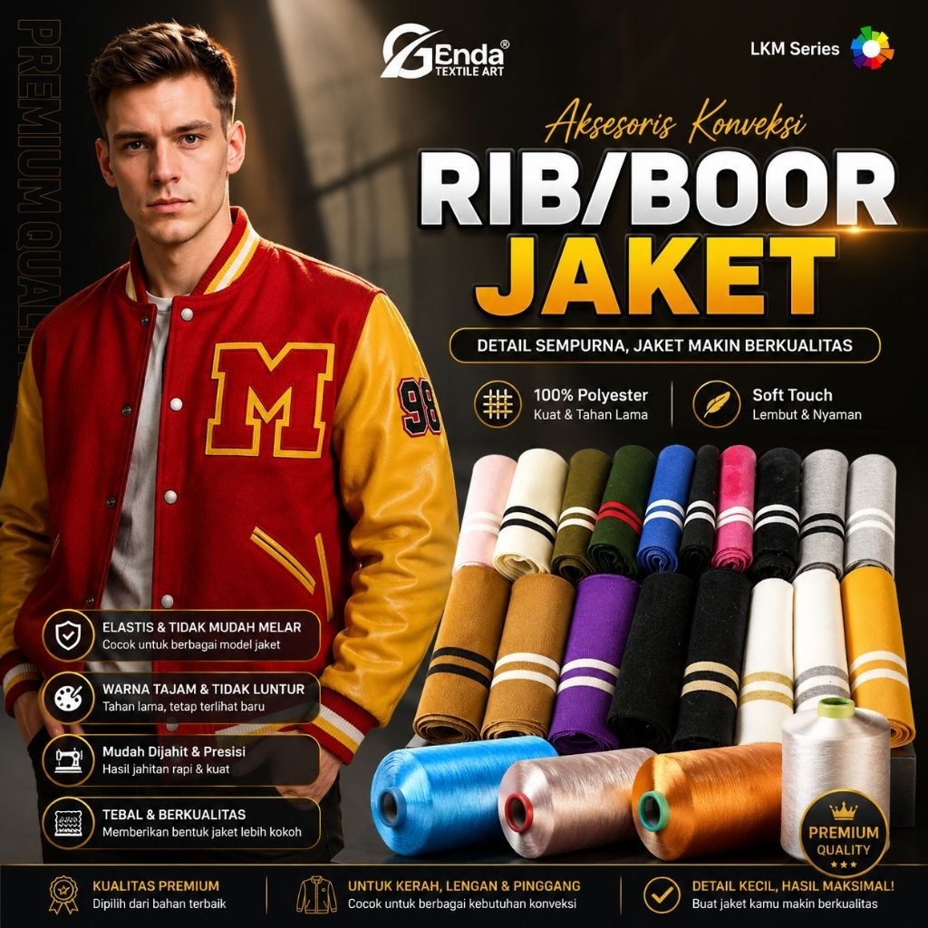 Kain rib bur jaket polyester rajut halus mengganti rib jaket lebar kain 90cm untuk kerah lengan dan 