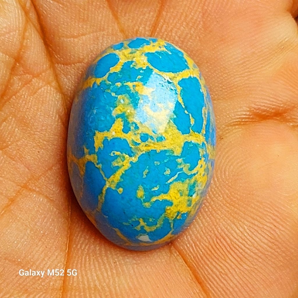Lostune batu pirus biru panci serat emas dim 25 mm komposit