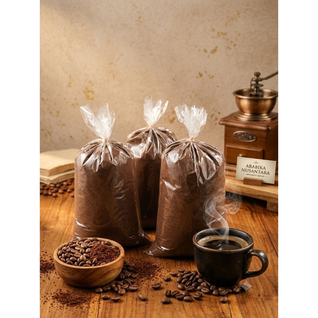 KOPI BUBUK HITAM 1KG / KOPI BUBUK 1KG ALAMI TANPA CAMPURAN / KOPI HITAM 1KG
