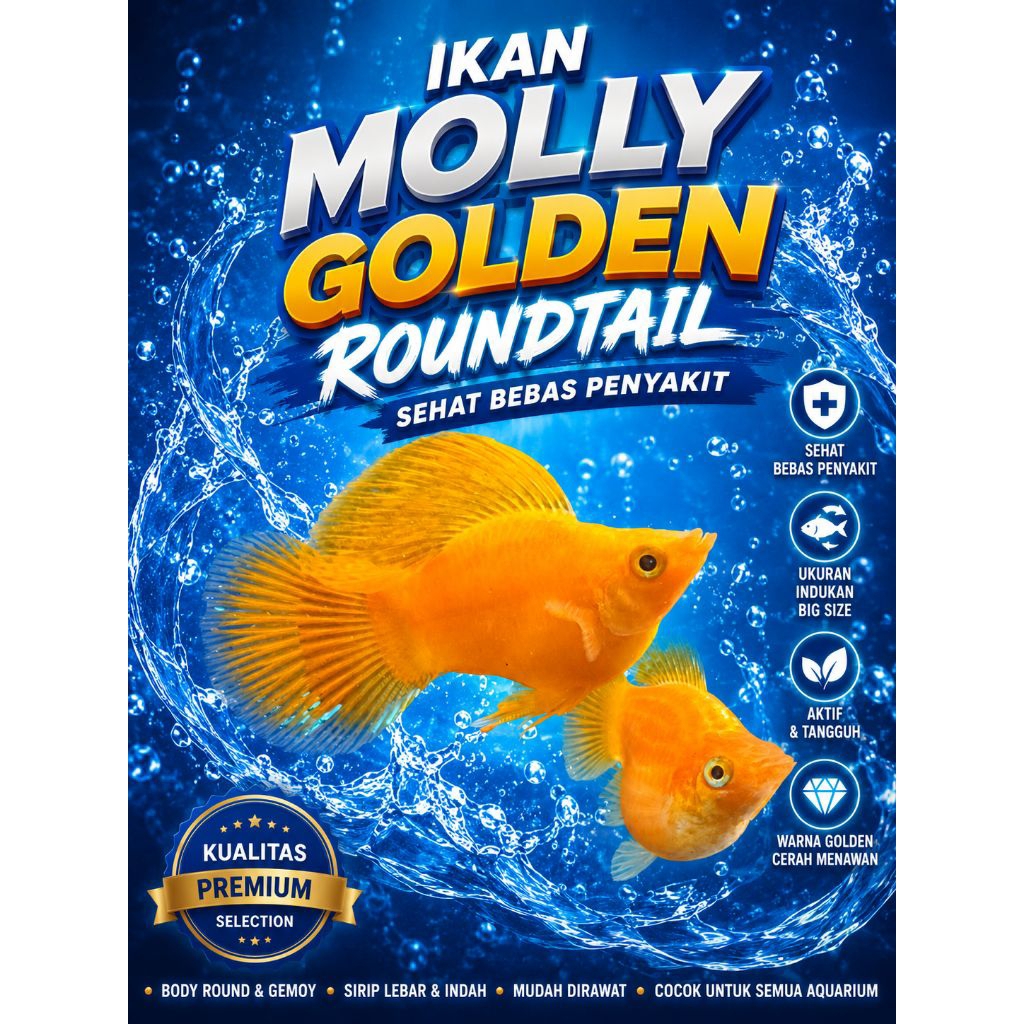 ikan molly super gold big size indukan