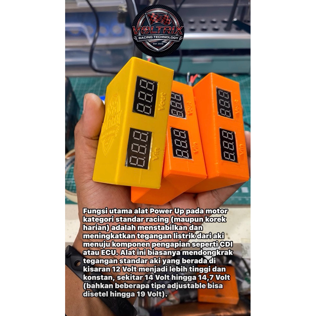Power Up Aki Motor Adjustable VOLTRIX – Penstabil Kelistrikan ECU & CDI