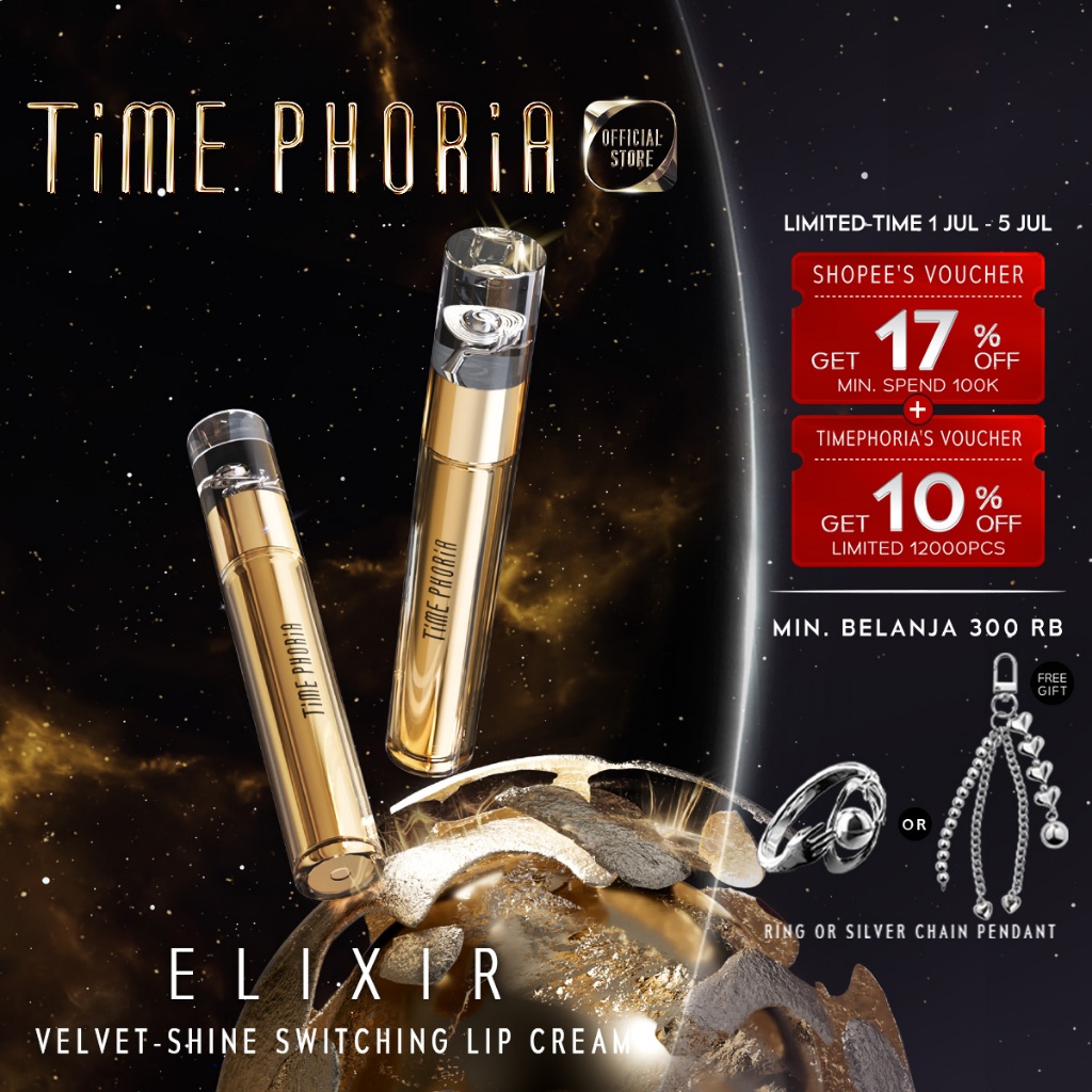 TIME PHORIA Elixir Velvet-Shine Switching Lip Cream-DUAL FINISH /ZERO FEELING /HYDRATE. Skin-Friendl