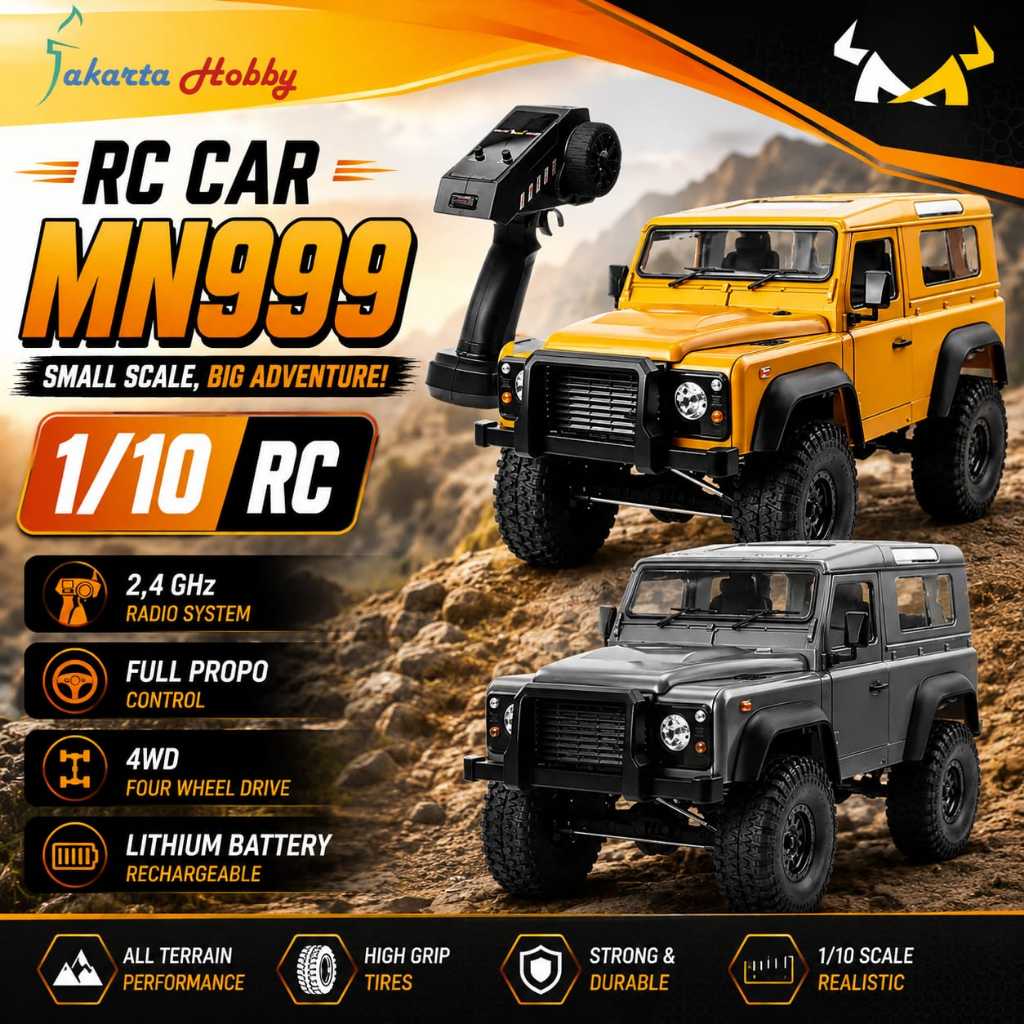 RC Car MN999 MN-999 Mobil Adventure Landrover Defender 1/10 Full Propo