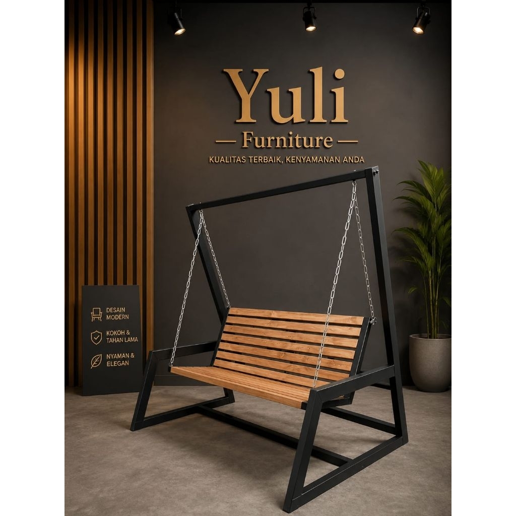 Ayunan Besi Minimalis Industrial | Kursi Ayun Taman Modern.