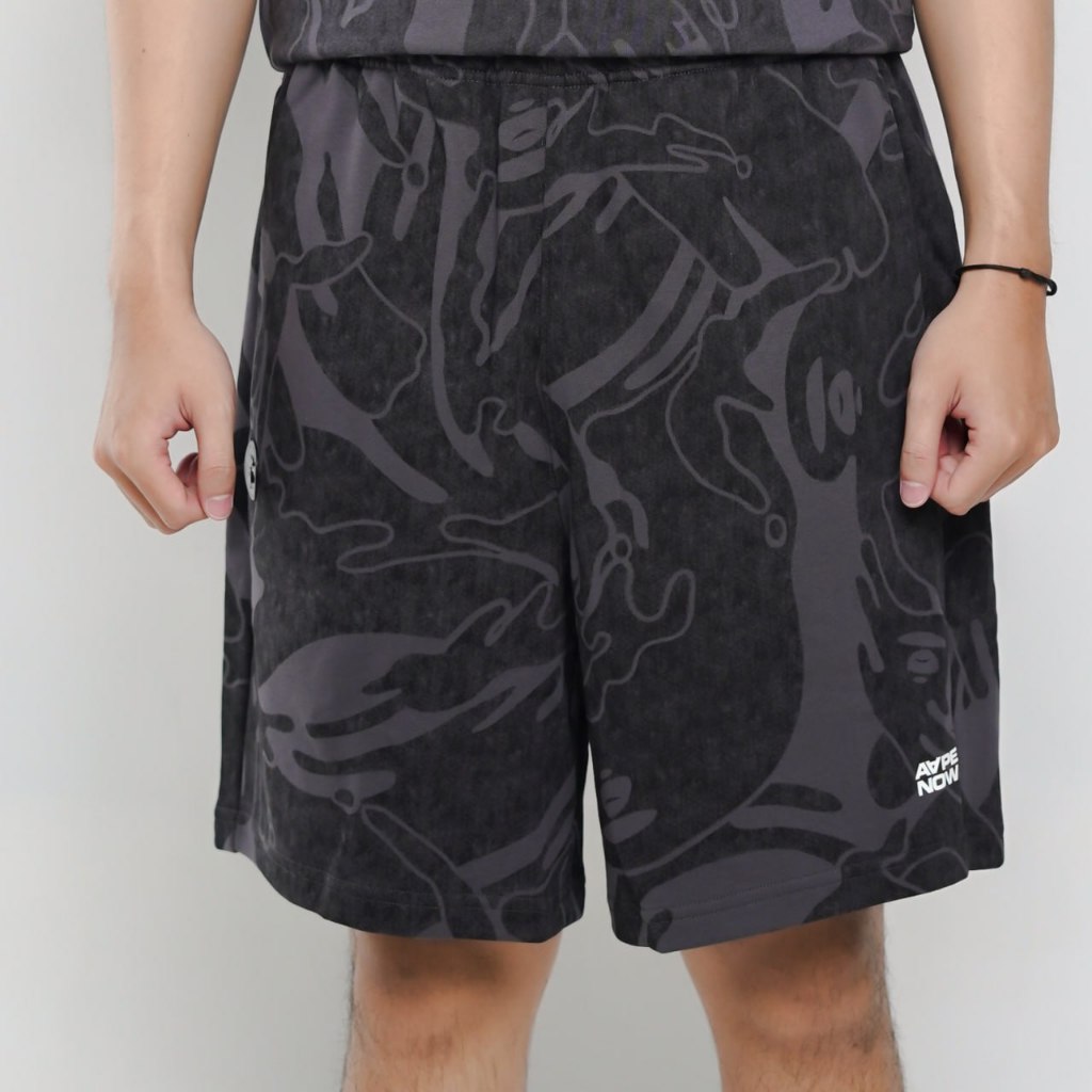 Celana AAPE NOW CAMO SS26 WASHED GREY SHORT PANTS 100% ORIGINAL