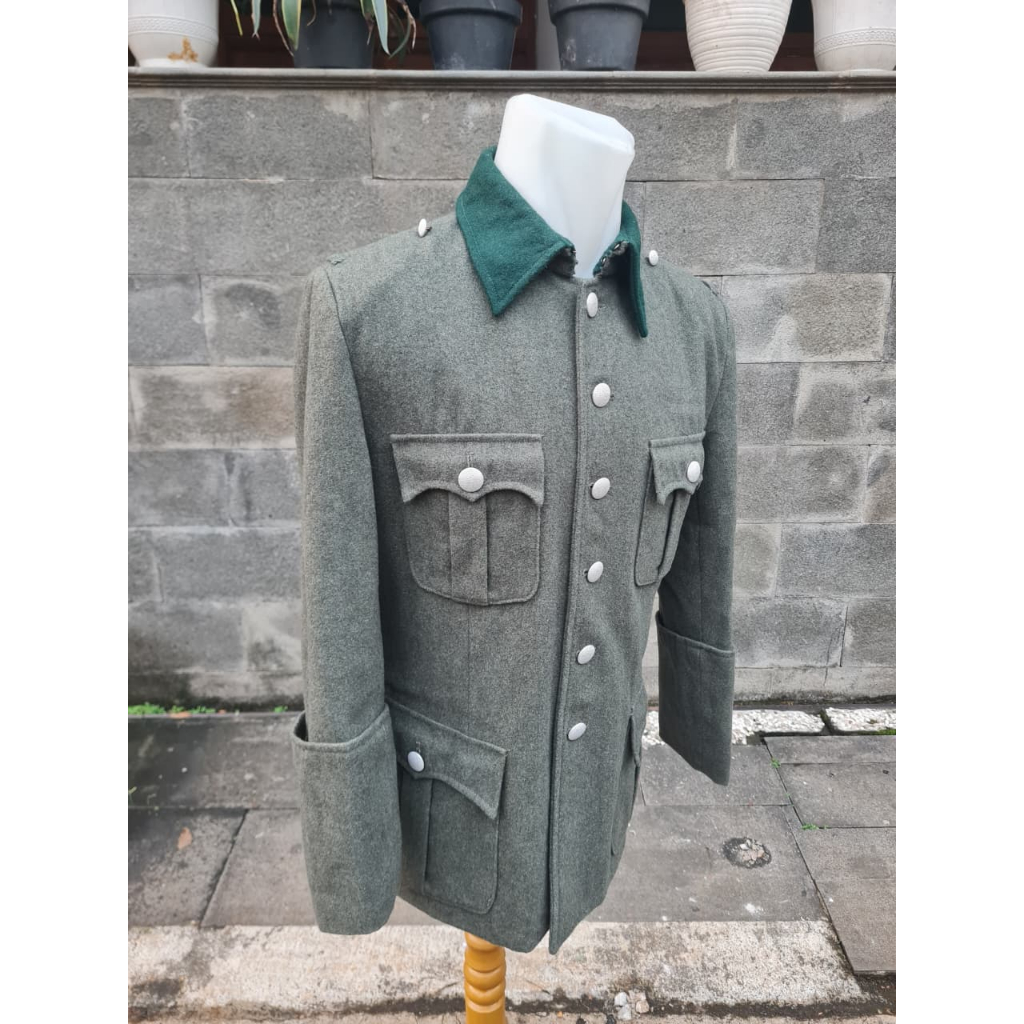 Seragam Jerman M36 Tunic Offizier Feldbluse Heer Waff SS German Uniform WW2