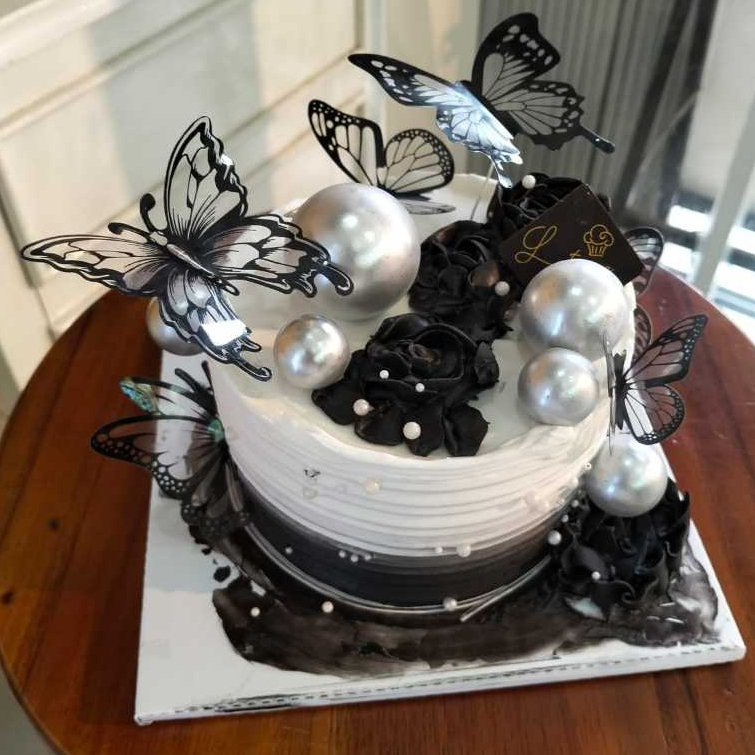 Cake Bola Bola Silver Butterfly Cake Butterfly Elegant Cake Mewah Cake Lucu Cake Ultah Cake Bunga ca