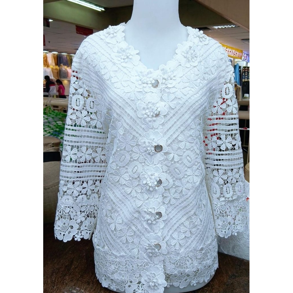Blus Lauren premium brokat timbul lauren ukuran kecil, standrt dan jumbo
